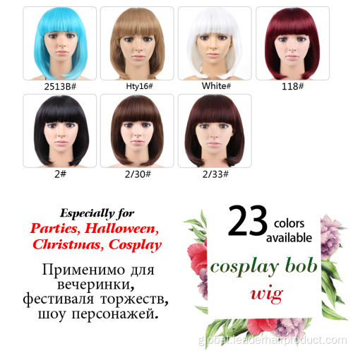 Red Cosplay Wigs Synthetic Hair Bob Wigs Cosplay For Halloween Party Manufactory